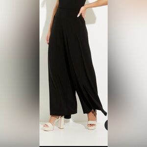 Sympli Jolt Turquoise Wide-Leg Stretch Pull On Pant with split at leg hem